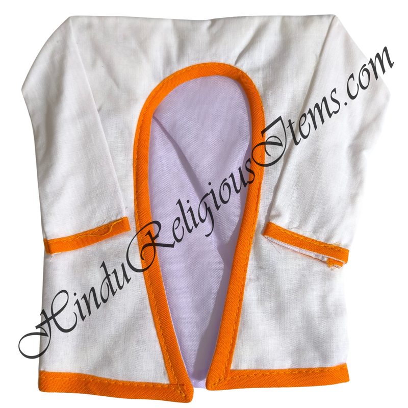 Chitraji Cotton White With Colour Border Gadal (Sweater) With Sleeves