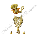 Premium Quality White Moti Chitraji Mala Set With Stone(Nang)Diamond