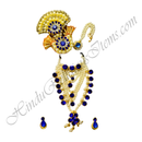 Premium Quality White Moti Chitraji Mala Set With Stone(Nang)Diamond