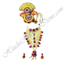 Premium Quality White Moti Chitraji Mala Set With Stone(Nang)Diamond