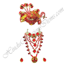 Premium Quality White Moti With Kundan Choki Chitraji Mala Set