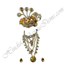 Premium Quality White Moti With Kundan Choki Chitraji Mala Set
