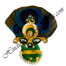 Paag With Golden Metal Chandrika With Peacock Feather