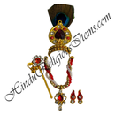 Premium Quality Coloured Moti With Golden Moti Mala Lalan Set