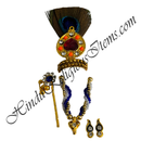 Premium Quality Coloured Moti With Golden Moti Mala Lalan Set