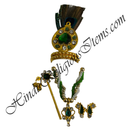 Premium Quality Coloured Moti With Golden Moti Mala Lalan Set