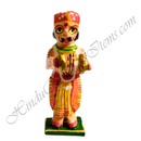 Hand Painted Wooden Gop Statue With Musical instruments