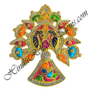 Premium Quality Jardoshi Mukut With Jhari Resham & Nang(Diamond)