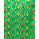 Brocade Golden Jhari feather print Fabric / Kapad in Green