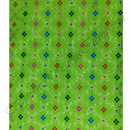 Brocade golden jhari criss cross with small chofuli design fabric in parrot green