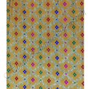 Brocade golden jhari criss cross with small chofuli design fabric in light orange
