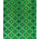 Brocade golden jhari criss cross with small chofuli design fabric in green