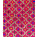 Brocade golden jhari criss cross with small chofuli design fabric in pink