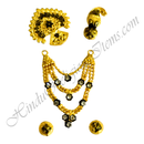 Premium Quality Golden Metal Meenakari Mala Set With Nang(Diamond)
