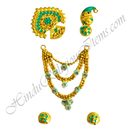 Premium Quality Golden Metal Meenakari Mala Set With Nang(Diamond)