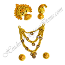 Premium Quality Golden Metal Meenakari Mala Set With Nang(Diamond)