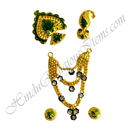 Premium Quality Golden Metal Meenakari Mala Set With Nang(Diamond)