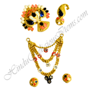 Premium Quality Golden Metal Meenakari Mala Set With Nang(Diamond)