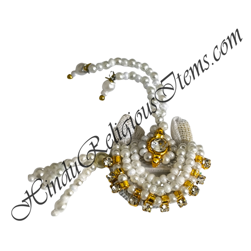 Premium Quality Cotton Paag With Moti Decoration With Moti Lad