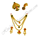 Premium Quality Three Layer Golden Moti With Meenakari Chitraji Mala Set