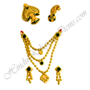 Premium Quality Three Layer Golden Moti With Meenakari Chitraji Mala Set