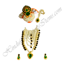 Premium Quality White Moti Six Layer Choki Chitraji Mala Set With Travel