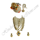 Premium Quality White Moti Six Layer Choki Chitraji Mala Set With Travel