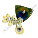 White cotton Sadi Paag with Kali Chandrika, Moti Lad and diamond work - Style-2