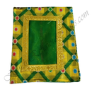 Chitraji Brocade Jhari Square Design Vastra With Golden Jhari Lace