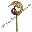 Golden Metal Meenakari Peacock Shape Katra