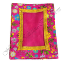 Chitraji Saga Silk Coloured Flower Design Vastra with Golden Jhari Lace