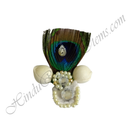 White cotton Sadi Paag with Kali Chandrika, Moti Lad and diamond work - Style-1