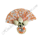 Cotton Chandan Print Sadi Paag With Kali Chandrika & Moti Lad Decoration & Diamond