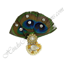 White cotton Sadi Paag with three Mor-Chandrika and Moti Lad for Mastak Shringar of Shri Thakorji