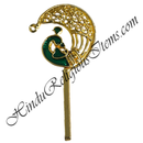 Golden Metal Meenakari Peacock Shape Katra