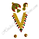 Premium Quality Golden Metal Meenakari Chitraji Mala Set