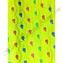 Brocade Golden Jhari feather print Fabric / Kapad in Yellow