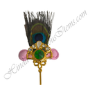 Premium Quality Golden Metal Mor Chandrika With Nang (Diamond)