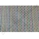 Silver Jhari mango design Brocade Kapad with multi-coloured dots, sold by the metre for stitching Vastra for Shri Thakorji