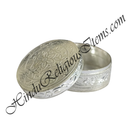 White Metal Raound Shape Bantaji With Carving Design