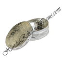 White Metal Oval Shape Bantaji With Craving Design