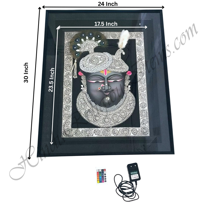 Premium Quality Mukharvind & Mangla Swarup Chitraji 3D Photo Frame With LED Light