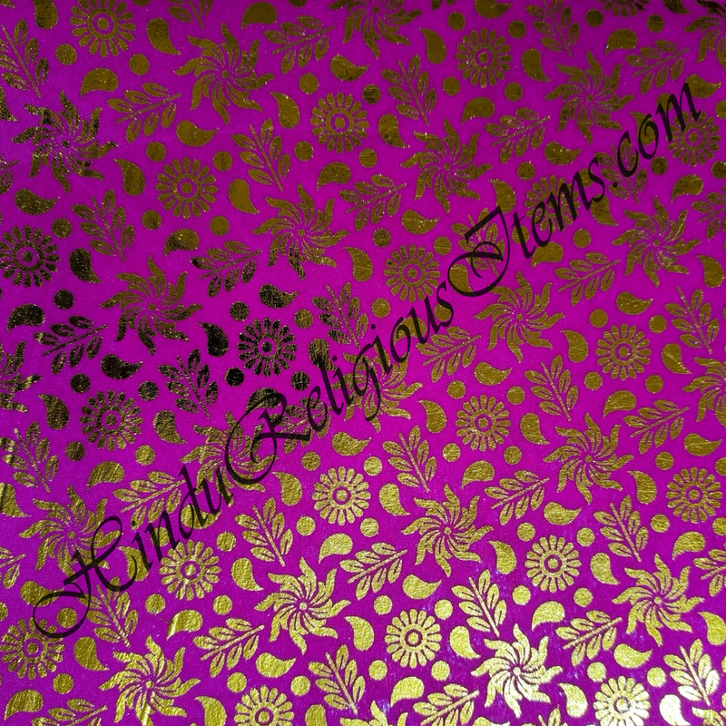 Satin Golden Flower Print Kinkhab Fabric/ Kapad (SFPK)