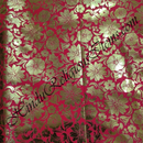 Satin Golden Flower Print Kinkhab Fabric/ Kapad (SFPK)