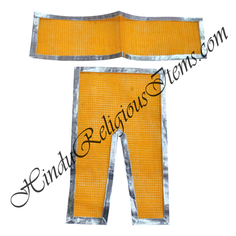 Lalan Cotton Orange Doriya Chira Vastra With Silver Lace