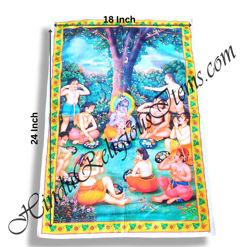 High Quality Satin Printed Pichwai (Backdrop) - Chaak Manorath