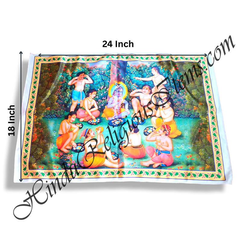 High Quality Satin Printed Pichwai (Backdrop) - Chaak Manorath