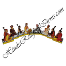 High-quality MDF seated Ashta Sakha cut-out set of eight Sakhas with instruments