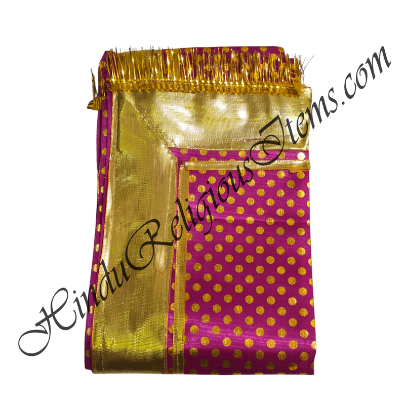 Double Border Satin Polka Dotas Uparna / Eklai With Golden Lace