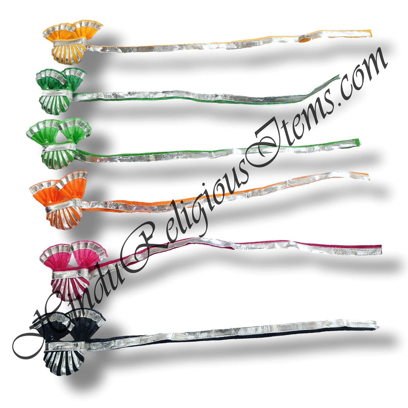 Large Cotton Dumala Paag With Silver Lace With Tie String